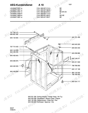 Взрыв-схема стиральной машины Aeg LAV6451 SENS. - Схема узла Housing 001